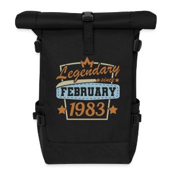 Februar 1983 Geburtstag Retro - Rolltop Rucksack - Schwarz - Vorne