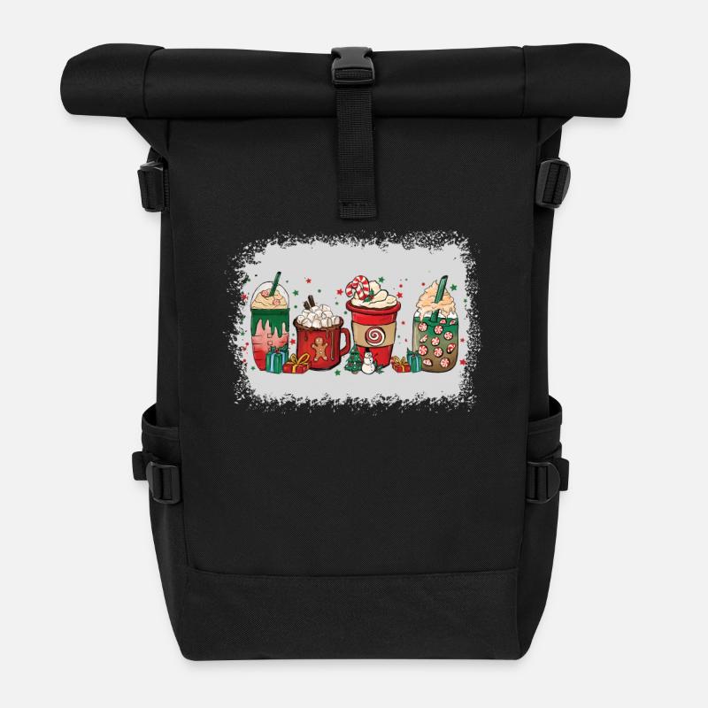 Tasse à café de Noël blanchie - Sac à dos roll top - noir