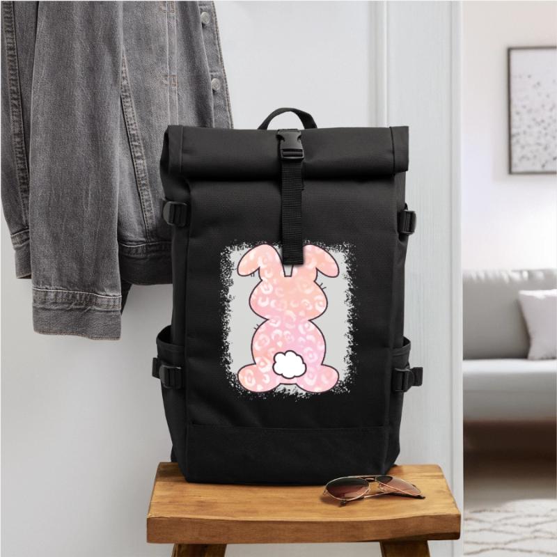 Leopard Print Bleached Easter Roll Top Backpack