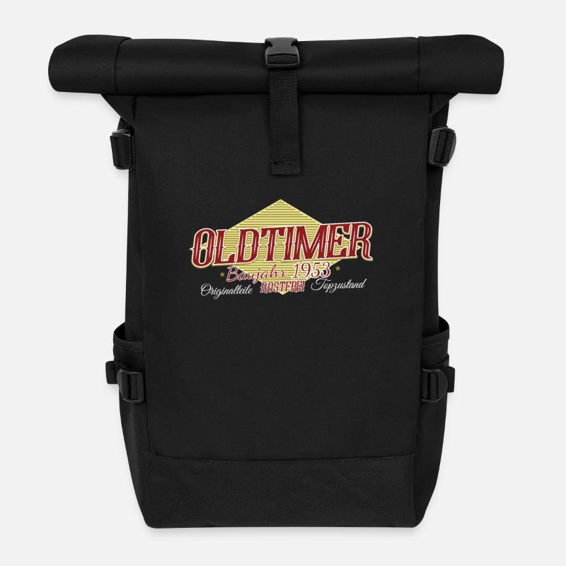 Geburtstag Oldtimer 1953 Rostfrei - Rolltop Rucksack - Schwarz