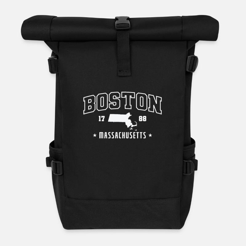Massachusetts Boston 1788 USA Amerika - Rolltop Rucksack - Schwarz
