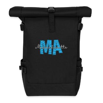 Massachusetts MA USA America - Roll Top Backpack - black - Front