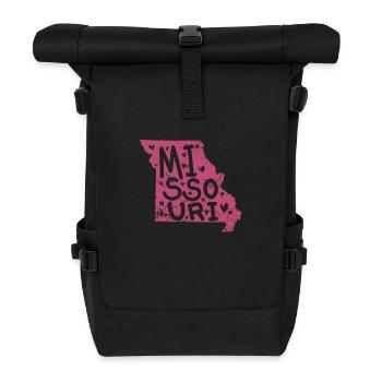 Missouri Map Outline USA America - Roll Top Backpack - black - Front