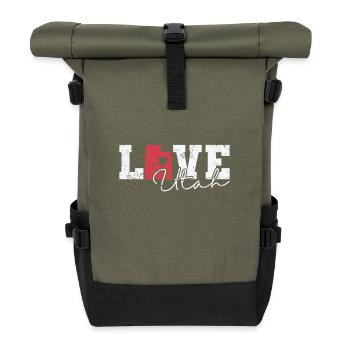 Utah Love États-Unis Amérique État - Sac à dos roll top - olive/noir - Devant