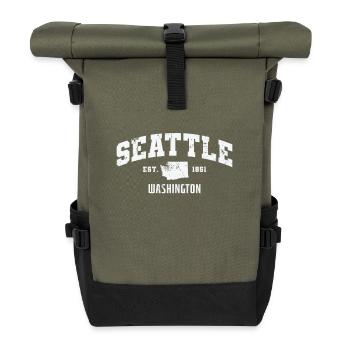 Washington Seattle Est. 1851 États-Unis Amérique - Sac à dos roll top - olive/noir - Devant