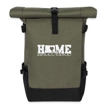 Wyoming Home Sweet Home USA America - Roll Top Backpack - olive/black - Front