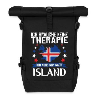 Ich brauche keine Therapie - Island - Rolltop Rucksack - Schwarz - Vorne