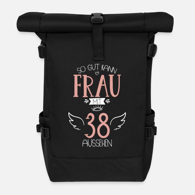 38.Geburtstag Frau Mutter Freundin 38 Jahre - Rolltop Rucksack - Schwarz