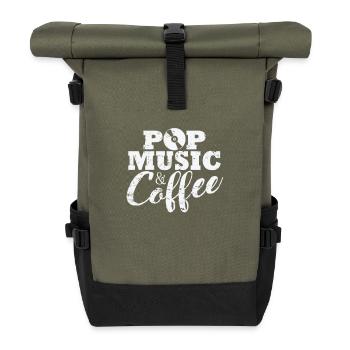 Pop Music and Coffee Sänger Stars - Rolltop Rucksack - Olive/Schwarz - Vorne