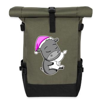 Esel - Rolltop Rucksack - Olive/Schwarz - Vorne