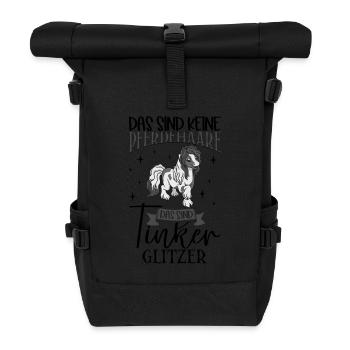 Tinker Glitzer - Das sind keine Pferdehaare - Rolltop Rucksack - Schwarz - Vorne