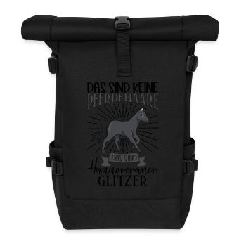 Hannoveraner Glitzer - Das sind keine Pferdehaare - Rolltop Rucksack - Schwarz - Vorne