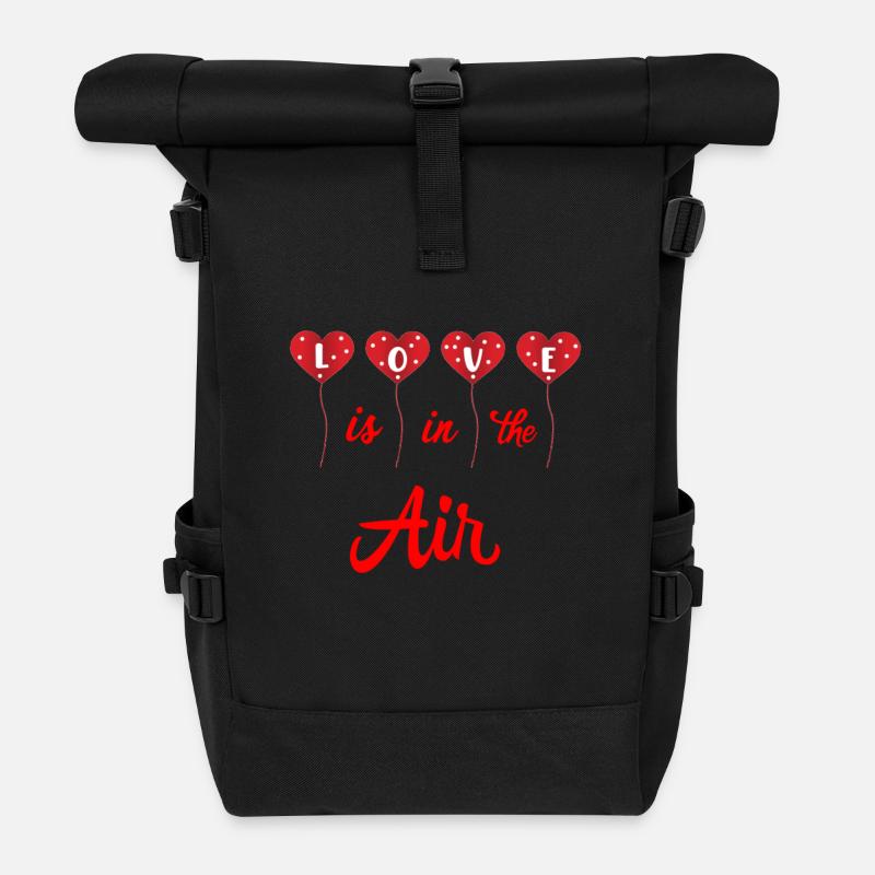 Valentinstag, Valentinstag, Valentinstag - Rolltop Rucksack - Schwarz