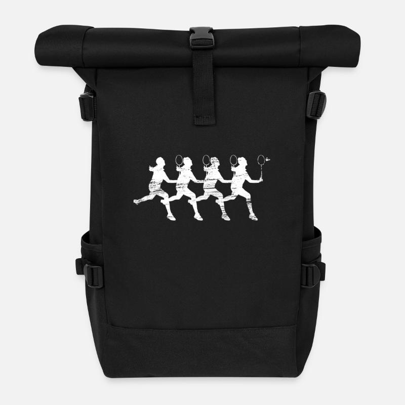 Badminton - Rolltop Rucksack - Schwarz