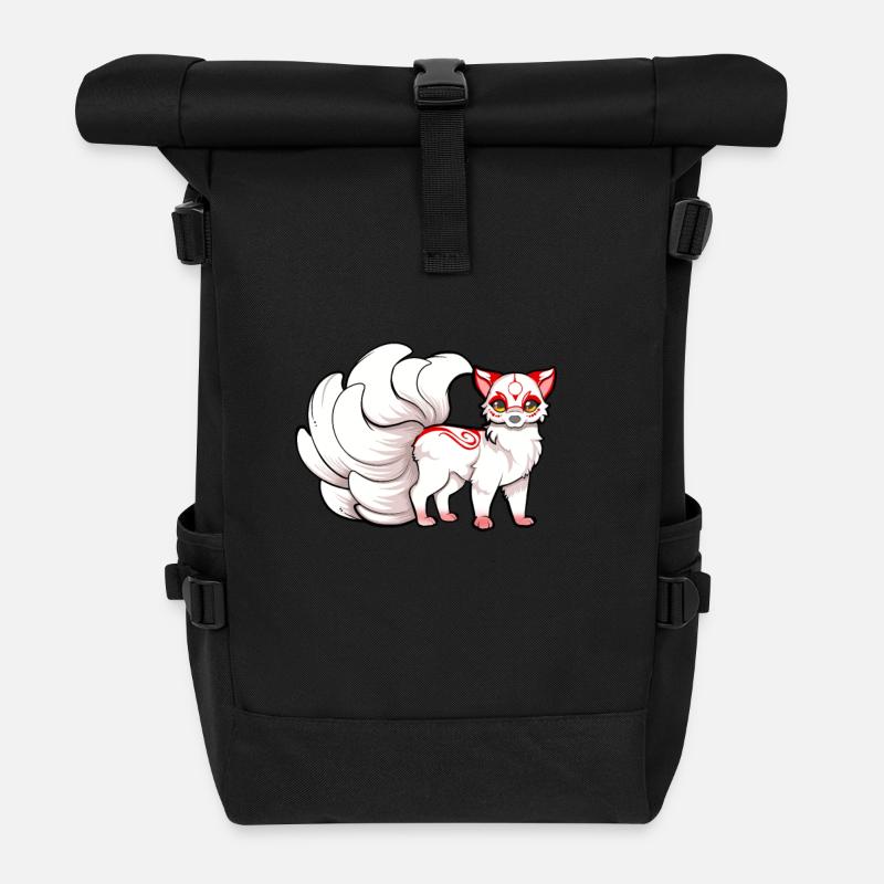 Kawaii Kitsune - Sac à dos roll top - noir