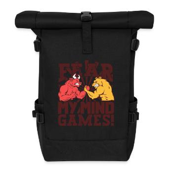 Fear my mind games - Arm Wrestling - Rolltop Rucksack - Schwarz - Vorne