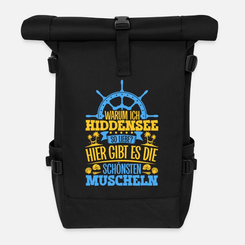 Schöne Muscheln - Warum ich Hiddensee so liebe - Rolltop Rucksack - Schwarz