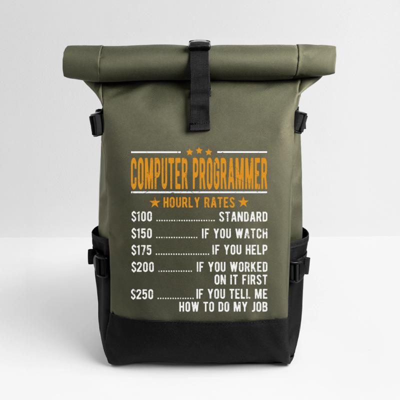 Computerprogrammierer Stundenlohn Rolltop Rucksack
