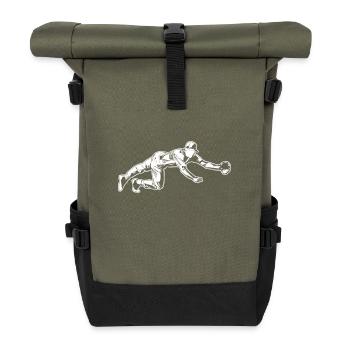 Baseball Catcher - Rolltop Rucksack - Olive/Schwarz - Vorne