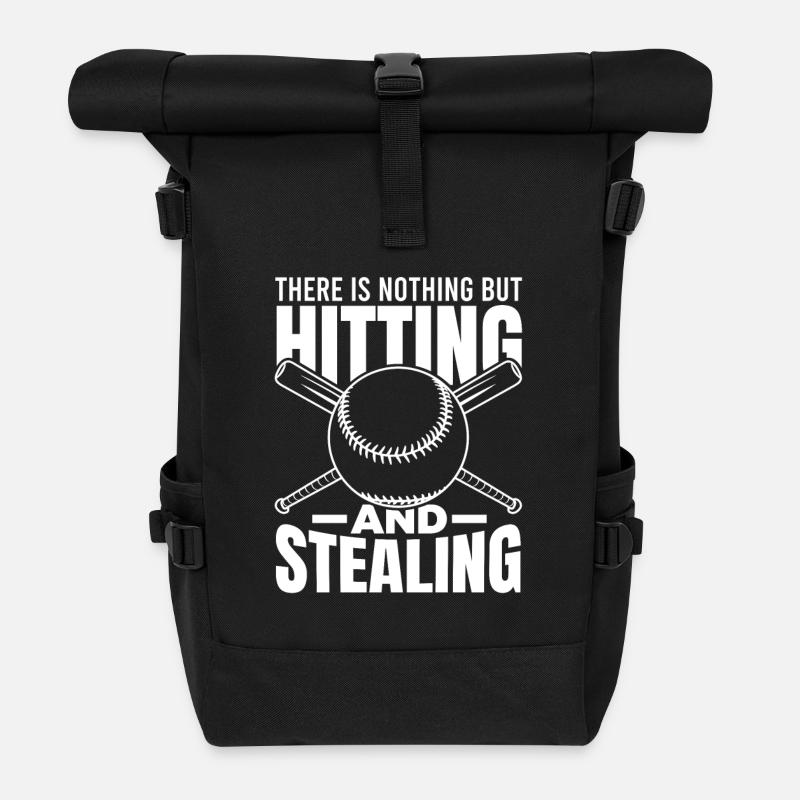 Es gibt nur Schlagen und Stehlen - Rolltop Rucksack - Schwarz