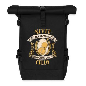 Cello Musician String Instrument Gift - Roll Top Backpack - black - Front