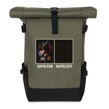 Napoleon Napoleoff Lustiger Napoleon Bonaparte - Rolltop Rucksack - Olive/Schwarz - Vorne