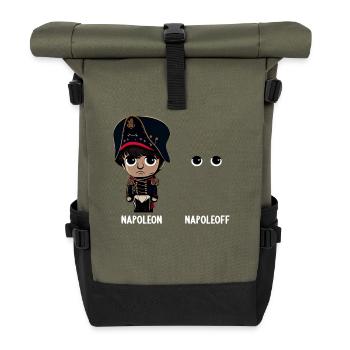 Napoleon Napoleoff Lustiger Napoleon Bonaparte - Rolltop Rucksack - Olive/Schwarz - Vorne