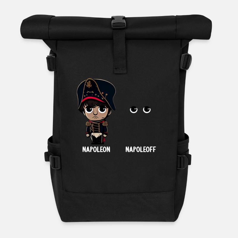 Napoleon Napoleoff Lustiger Napoleon Bonaparte - Rolltop Rucksack - Schwarz