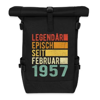 Legendär seit Februar 1957 - Rolltop Rucksack - Schwarz - Vorne