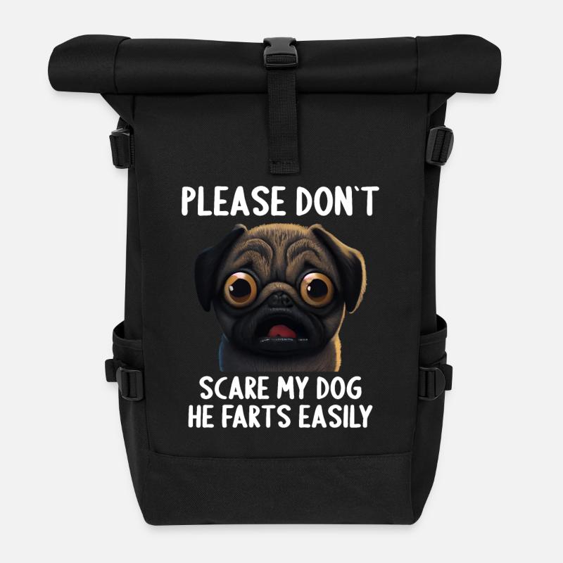 Bitte erschreck meinen Hund nicht Mopse Mops - Rolltop Rucksack - Schwarz