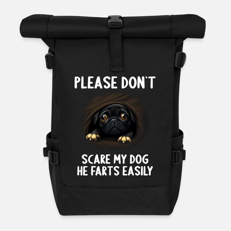 Bitte erschreck meinen Hund nicht Mopse Mops - Rolltop Rucksack - Schwarz