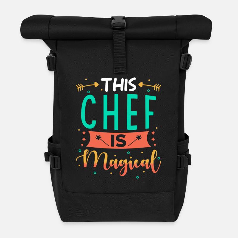 Chefin Geschenk - Rolltop Rucksack - Schwarz