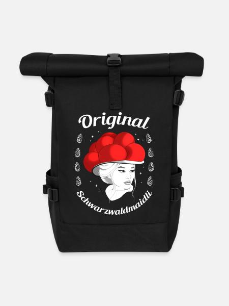 Original Schwarzwaldmaidli Bollenhut Schwarzwald - Rolltop Rucksack - Schwarz
