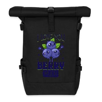 Je t’aime beaucoup berry - Myrtilles - Sac à dos roll top - noir - Devant
