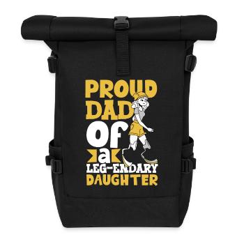 Proud father - prosthetic leg - Roll Top Backpack - black - Front