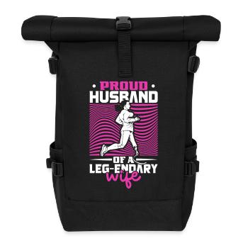 Proud husband - prosthetic leg - Roll Top Backpack - black - Front