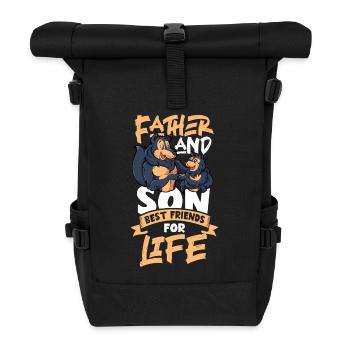 Freunde fürs Leben - Vater und Sohn - Rolltop Rucksack - Schwarz - Vorne