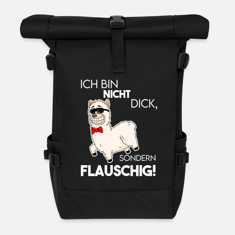 Flauschig Spruch Lustig - Rolltop Rucksack - Schwarz