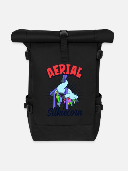 Aerial Silkiecorn - Aerial Silks - Rolltop Rucksack - Schwarz