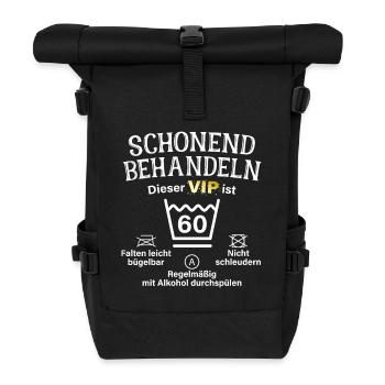 60. Geburtstag Schonend Behandeln 60 VIP Ist 60 - Rolltop Rucksack - Schwarz - Vorne