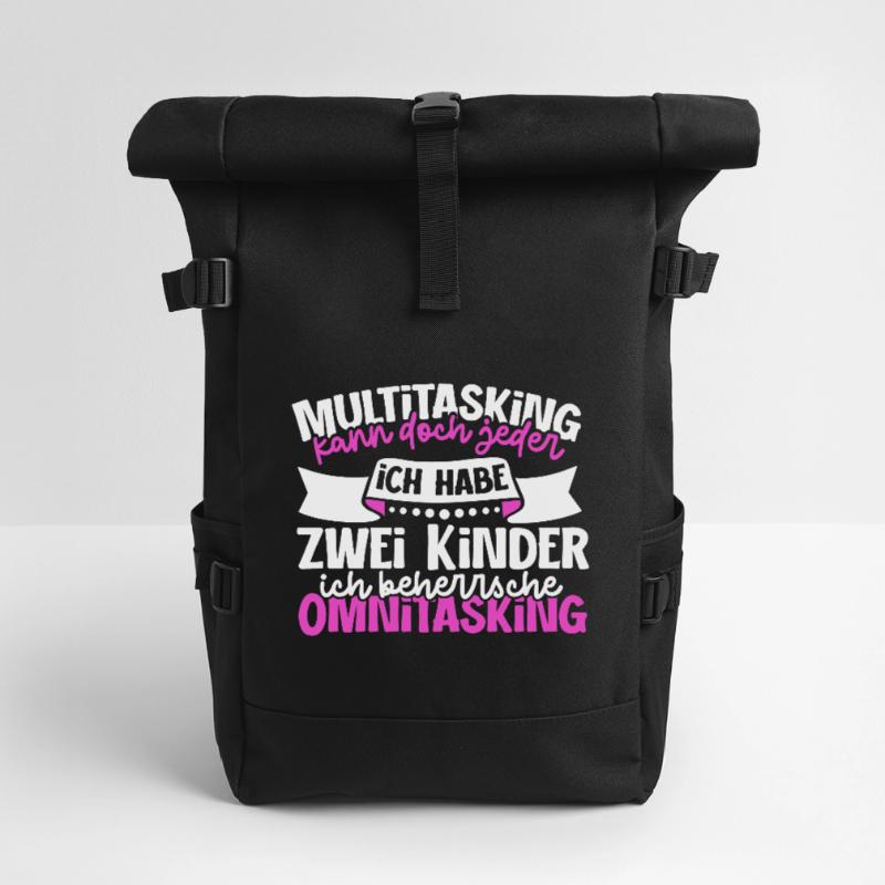 Multitasking kann jeder - Mutter und Kinder Rolltop Rucksack