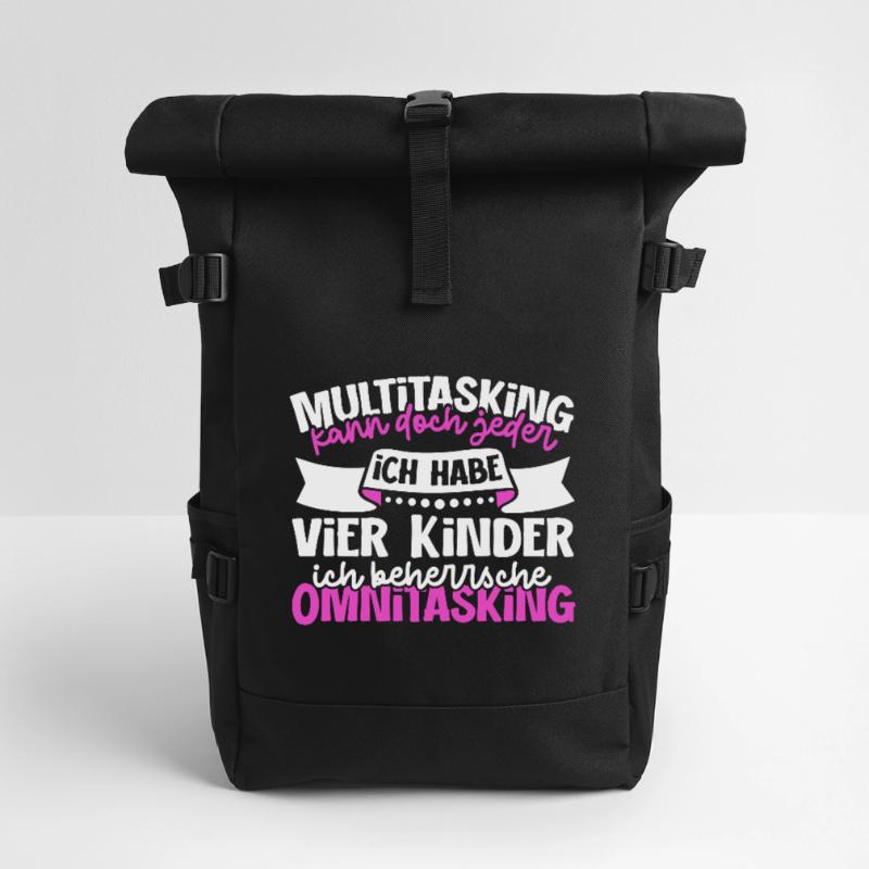 Multitasking kann jeder - Mutter und Kinder Rolltop Rucksack