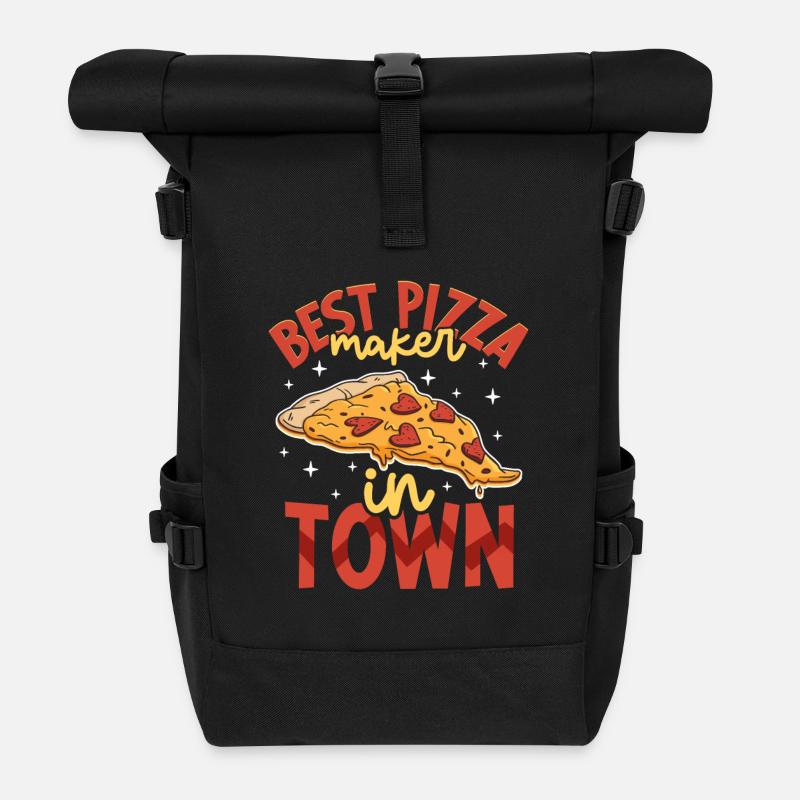 Bester Pizzabäcker der Stast- Pizza Bäcker - Rolltop Rucksack - Schwarz