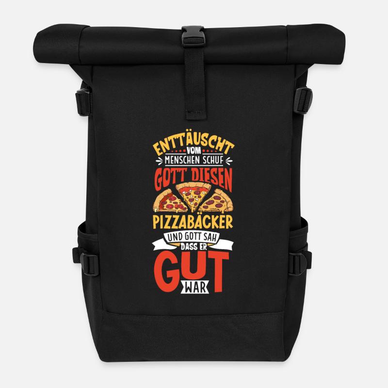 Enttäuscht vom Menschen - Pizza Bäcker - Rolltop Rucksack - Schwarz