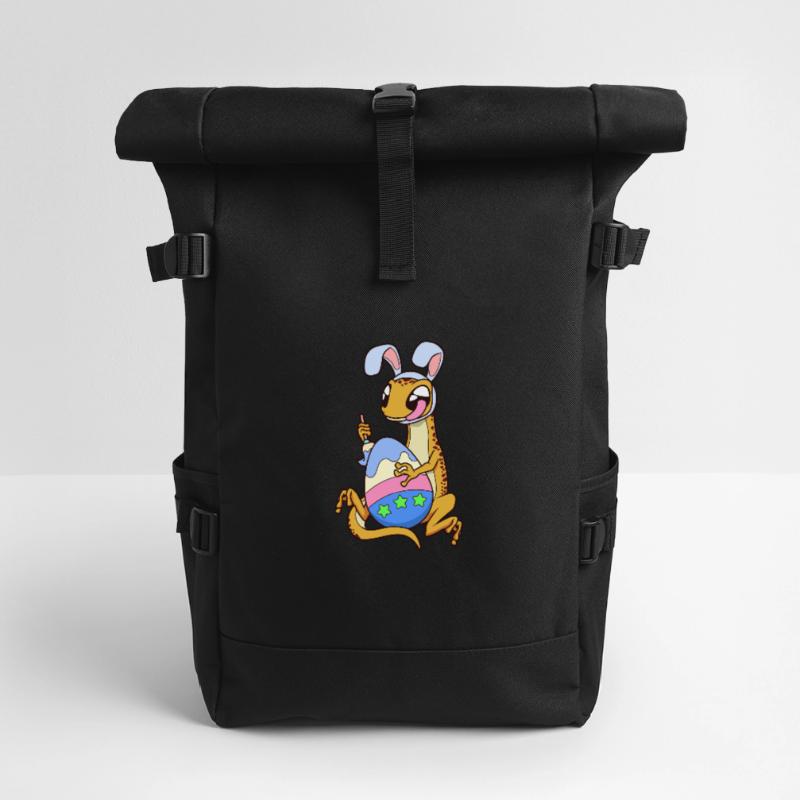 Fire salamander paints Easter eggs at Easter Roll Top Backpack