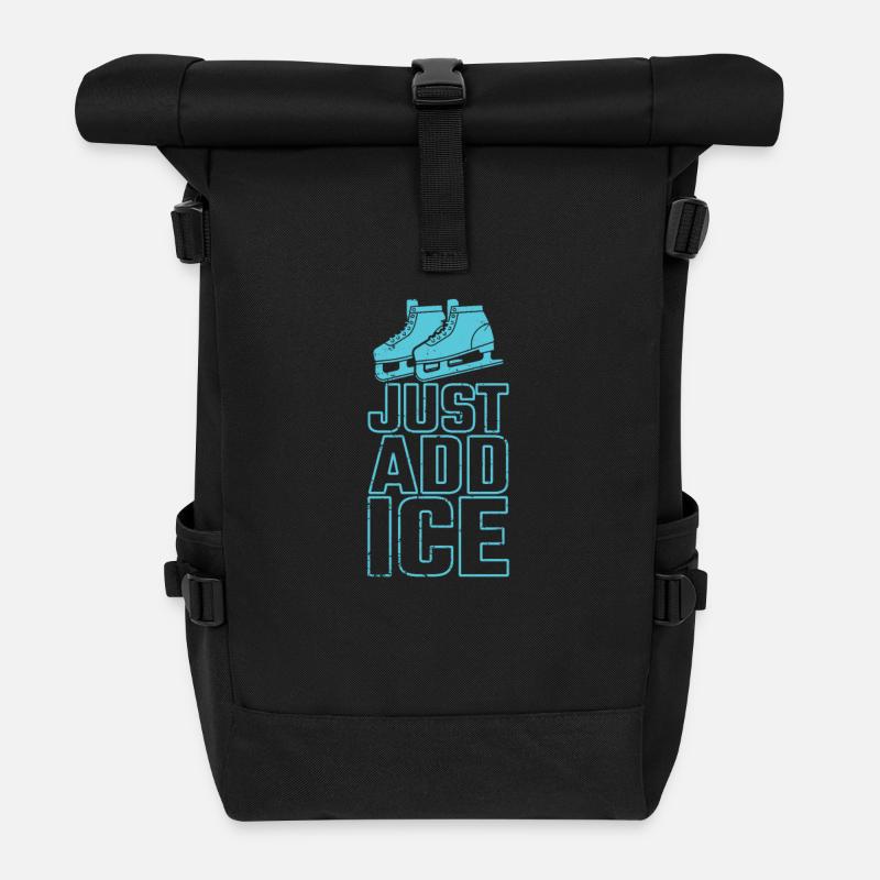 Just Add Ice Schlittschuhlaufen Eisbahn - Rolltop Rucksack - Schwarz
