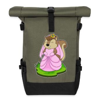 Squirrel Bridal Veil Wedding - Roll Top Backpack - olive/black - Front