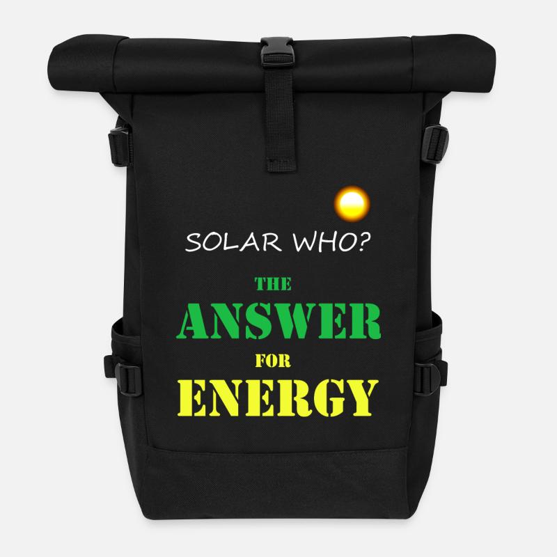 Solar WHO? Solarenergie Photovoltaik Erneuerbar - Rolltop Rucksack - Schwarz
