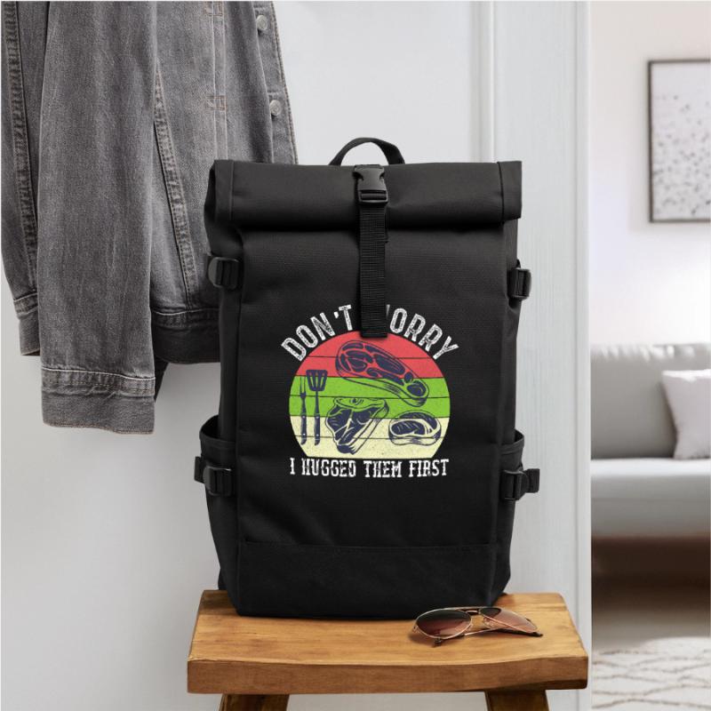 Metzger Schlachttier Fleischschneider BBQ Rolltop Rucksack