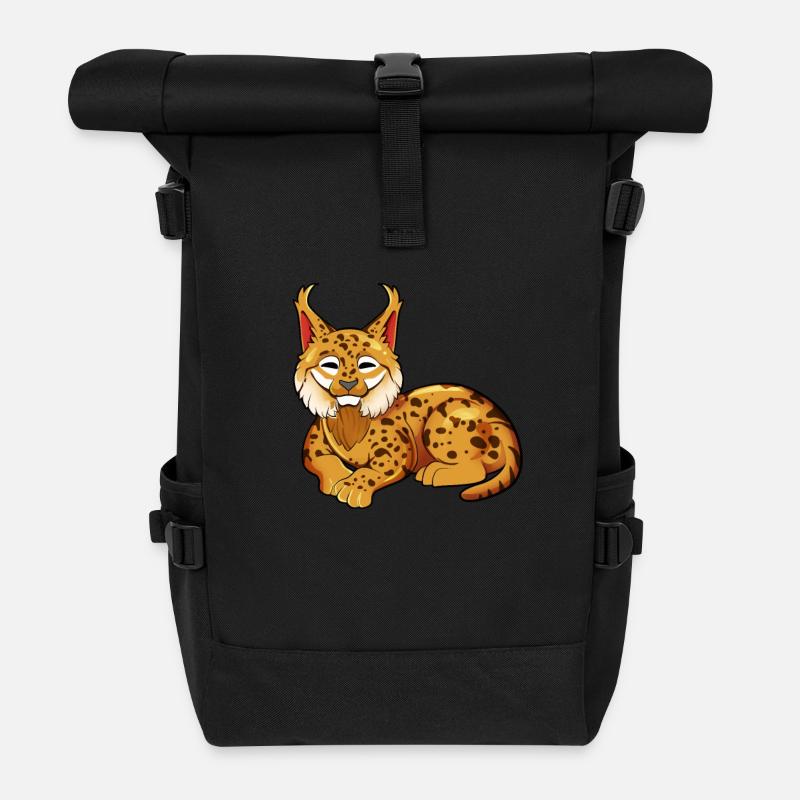 Kawaii Eurasischer Luchs - Rolltop Rucksack - Schwarz